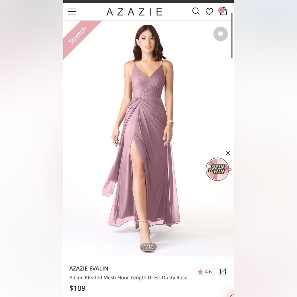 Azazie Evalin bridesmaid dress. Size 6. Dusty Rose.